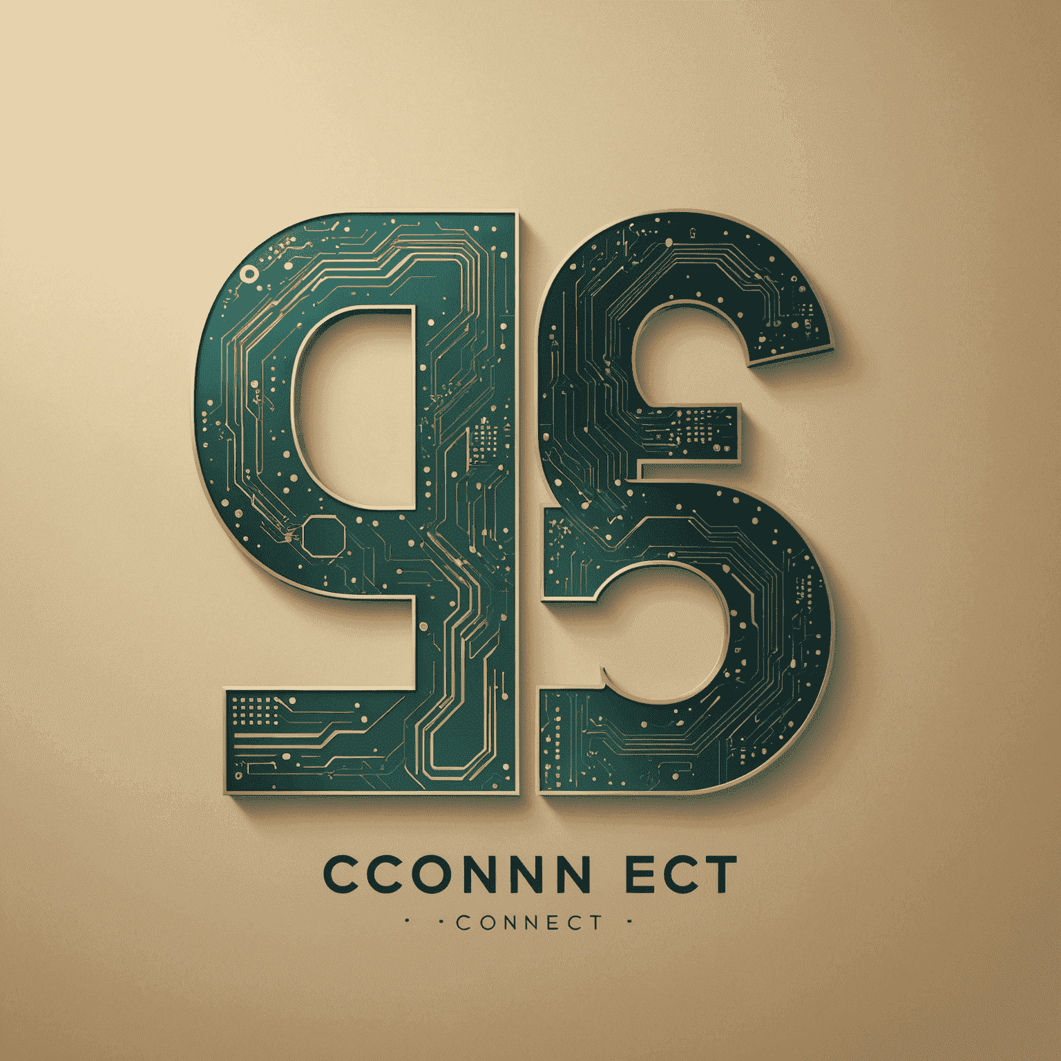 5G Connect Logo - A sleek, modern design with metallic finish and circuit board patterns