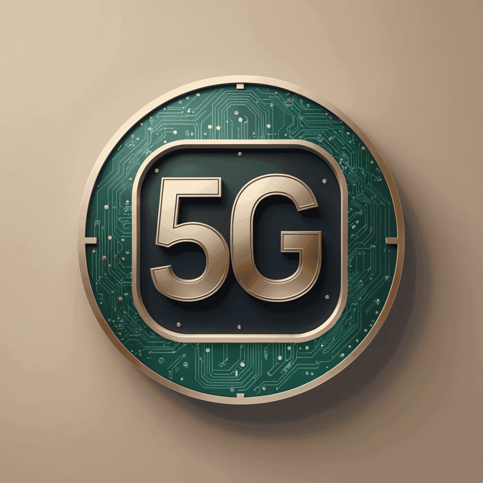 5G Connect Logo - A sleek, modern design with metallic finish and circuit board patterns