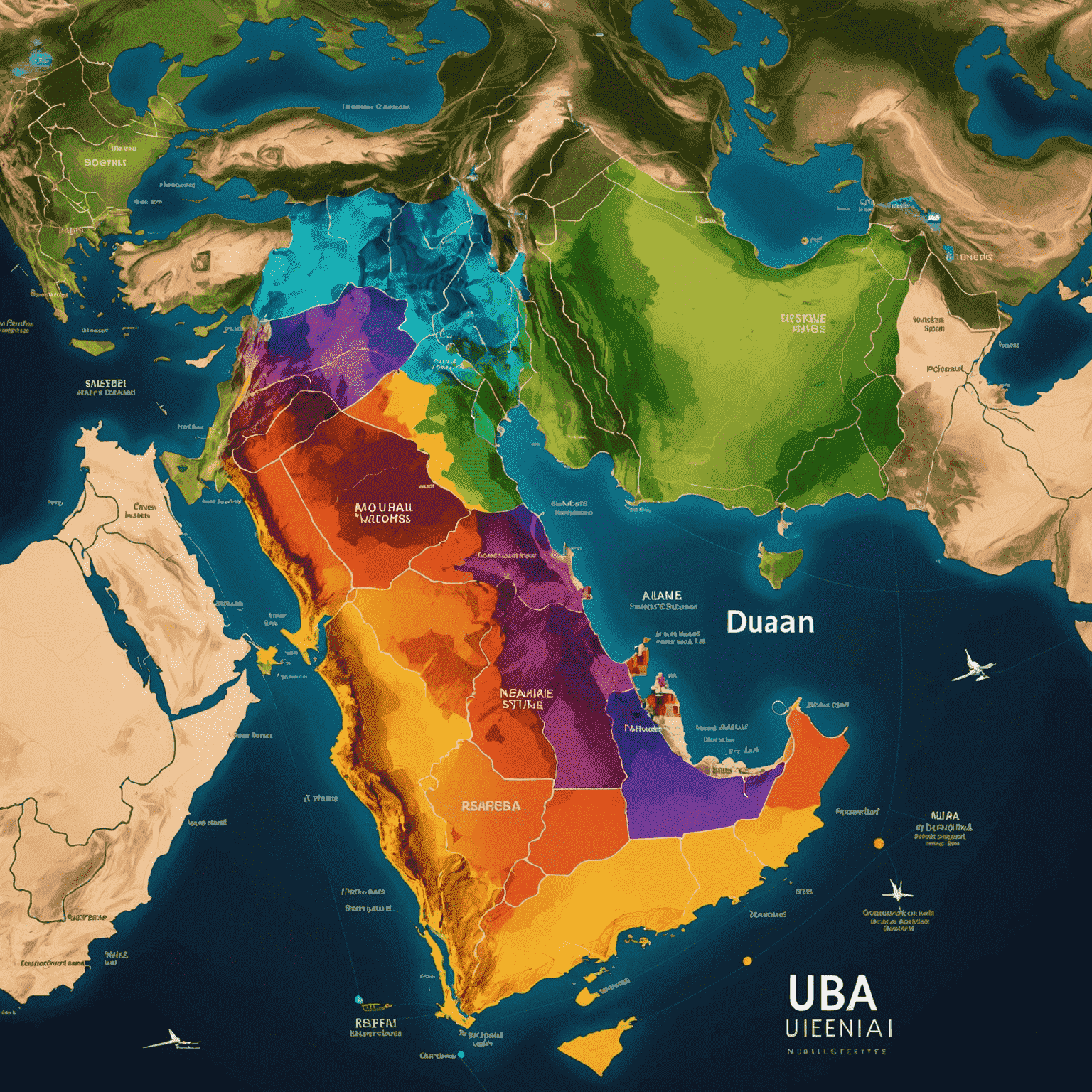 Detailed map of the UAE showing extensive 5G coverage areas highlighted in vibrant colors, with major cities and landmarks clearly visible